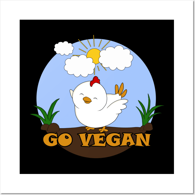 Go Vegan Cute Chick 3 Wall Art by valentinahramov